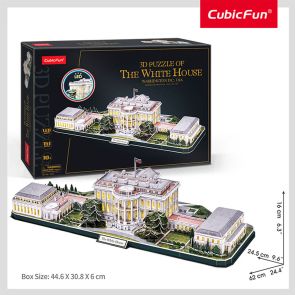 CubicFun Пъзел 3D The White House 151ч. с LED светлини отварящ се