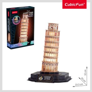 CubicFun Пъзел 3D Leaning Tower of Pisa Night Edition с LED светлини 