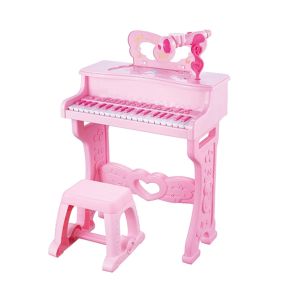 Пиано със стол и микрофон Musical Set 37 клавиша Розово