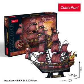 CubicFun Пъзел 3D Кораб Queen Anne's Anniversary Edition 391ч.