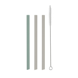 KIKKA BOO Сет сламки 3 броя PLATINUM SILICONE SAGE