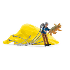 SCHLEICH Комплект парашутист спасява трицератопс
