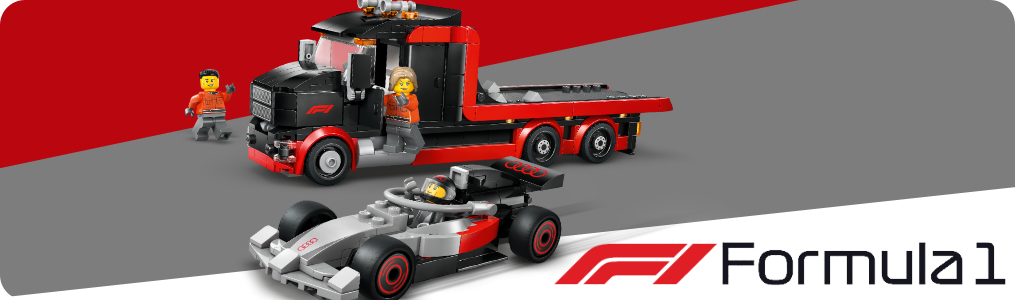 LEGO City F1 Камион с коли RB20 и AMR24 от F1 60445